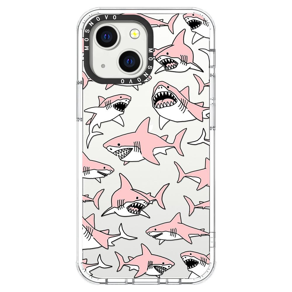 Pink Shark Phone Case - iPhone 13 Mini Case - MOSNOVO