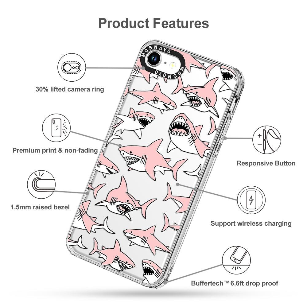 Pink Shark Phone Case - iPhone 7 Case - MOSNOVO