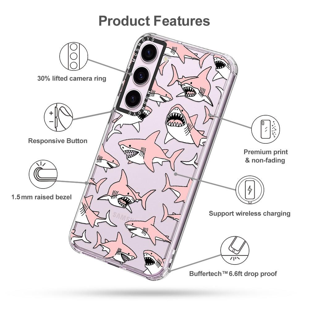 Pink Shark Phone Case - Samsung Galaxy S23 Plus Case - MOSNOVO