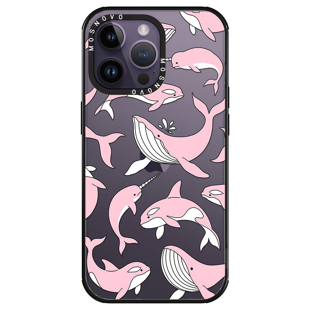 Pink Whales Phone Case - iPhone 14 Pro Max Case - MOSNOVO