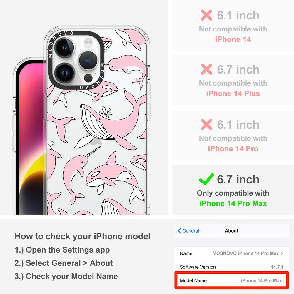 Pink Whales Phone Case - iPhone 14 Pro Max Case - MOSNOVO