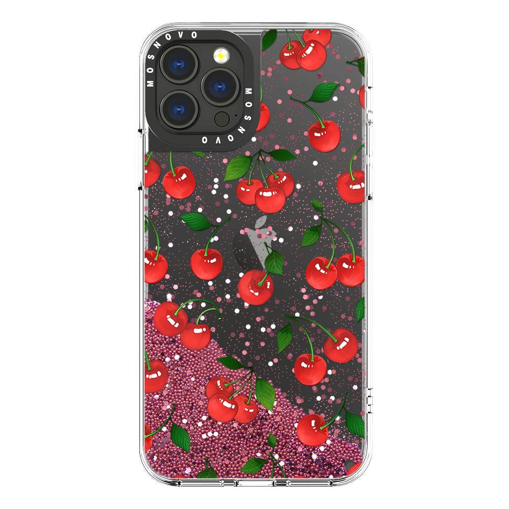 Poppy Cherry Glitter Phone Case - iPhone 13 Pro Max Case - MOSNOVO