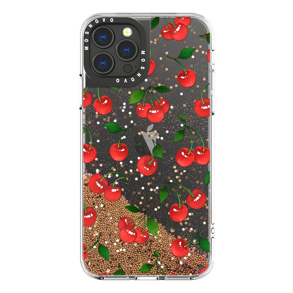 Poppy Cherry Glitter Phone Case - iPhone 13 Pro Max Case - MOSNOVO