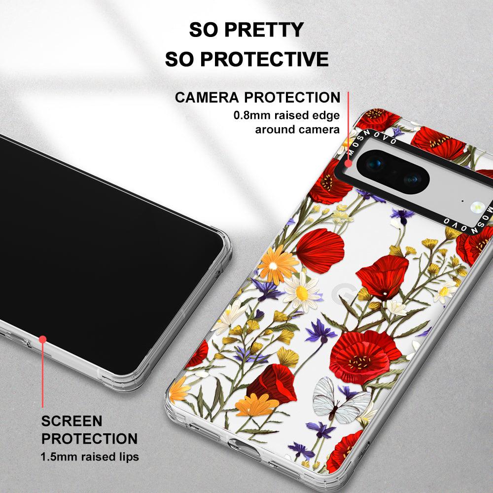 Poppy Floral Phone Case - Google Pixel 7 Case - MOSNOVO