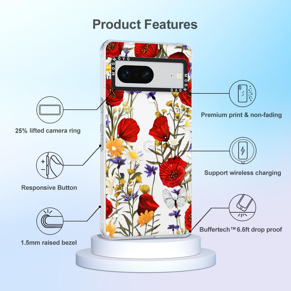 Poppy Floral Phone Case - Google Pixel 7 Case - MOSNOVO