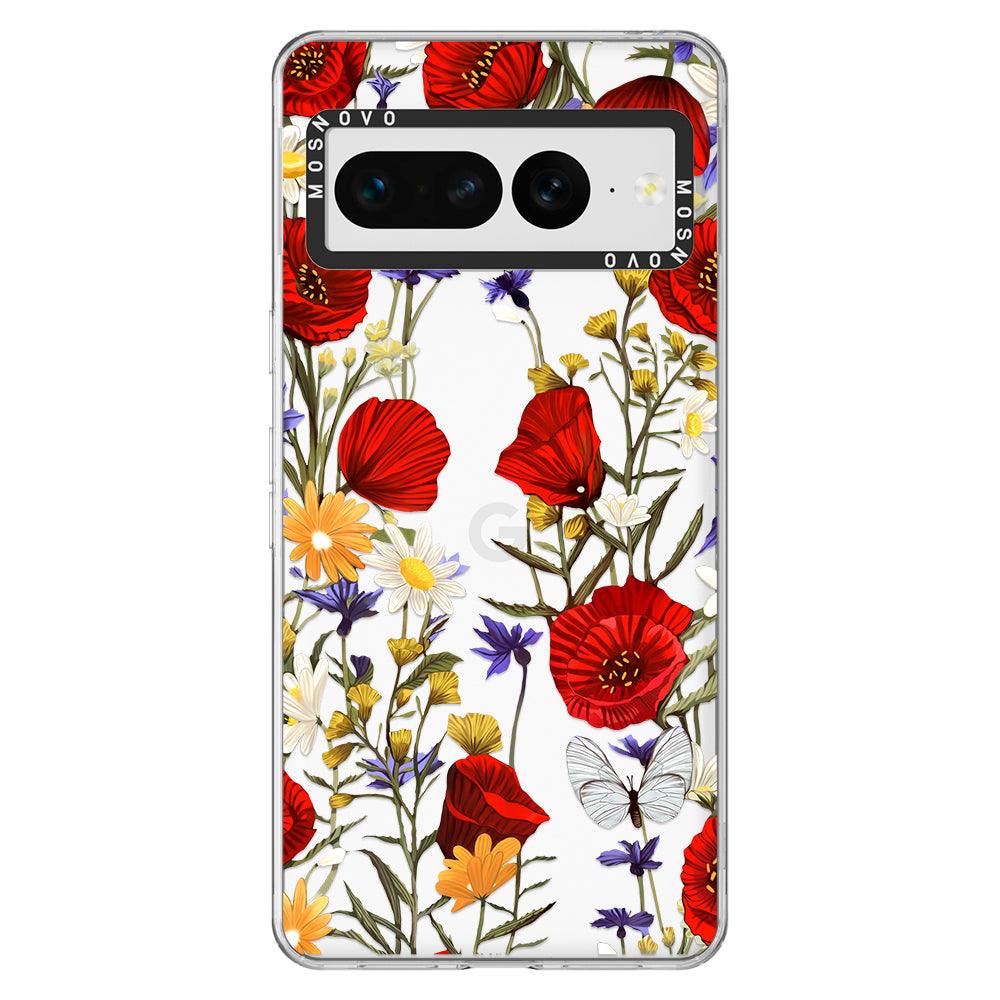 Poppy Floral Phone Case - Google Pixel 7 Pro Case - MOSNOVO