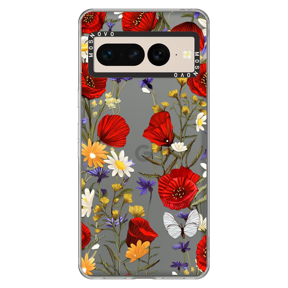 Poppy Floral Phone Case - Google Pixel 7 Pro Case - MOSNOVO