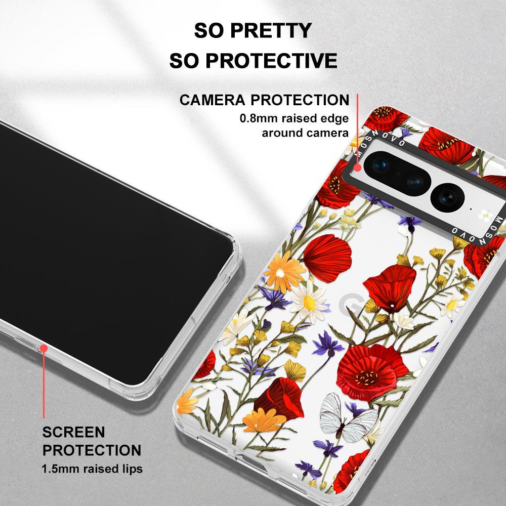 Poppy Floral Phone Case - Google Pixel 7 Pro Case - MOSNOVO