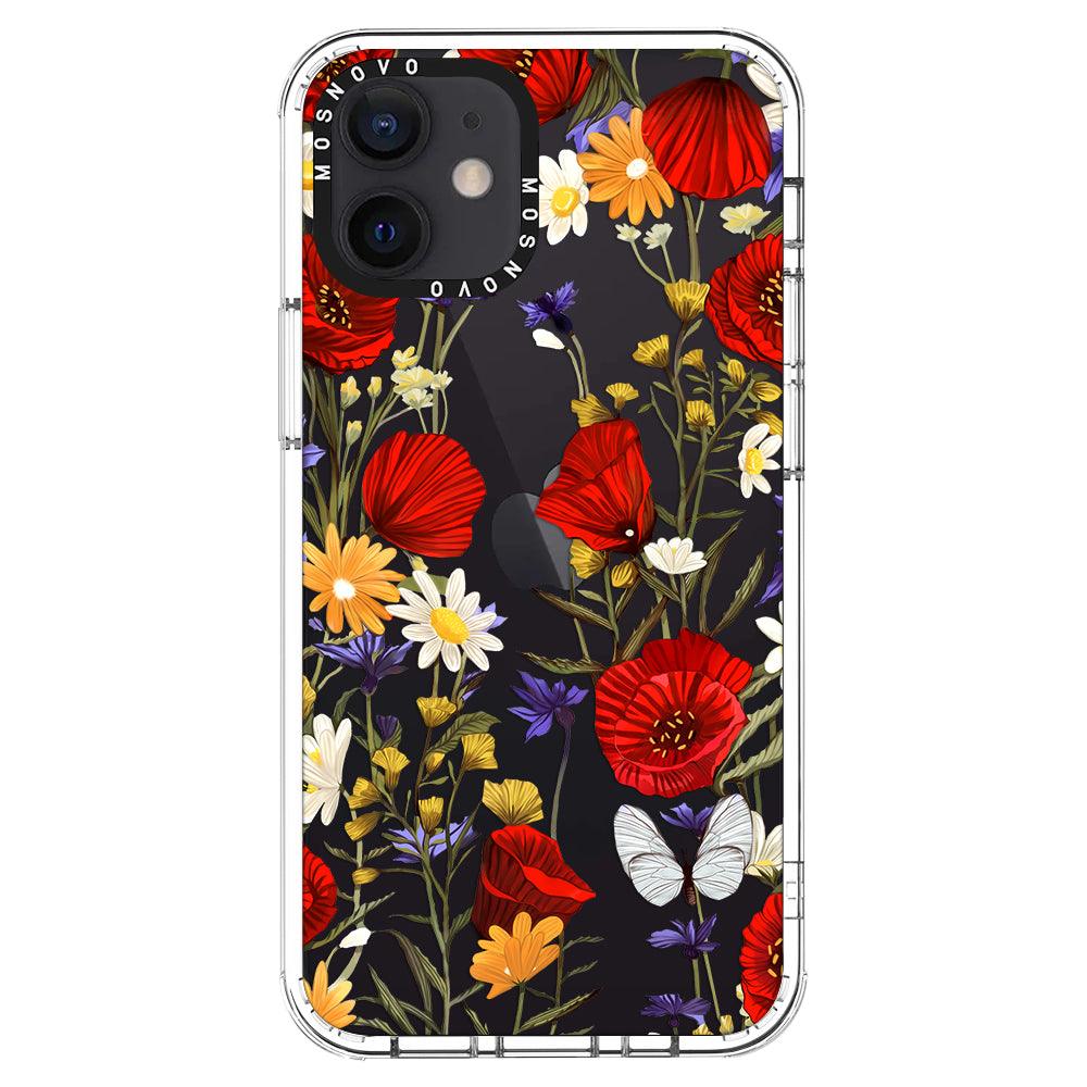 Poppy Floral Phone Case - iPhone 12 Mini Case - MOSNOVO