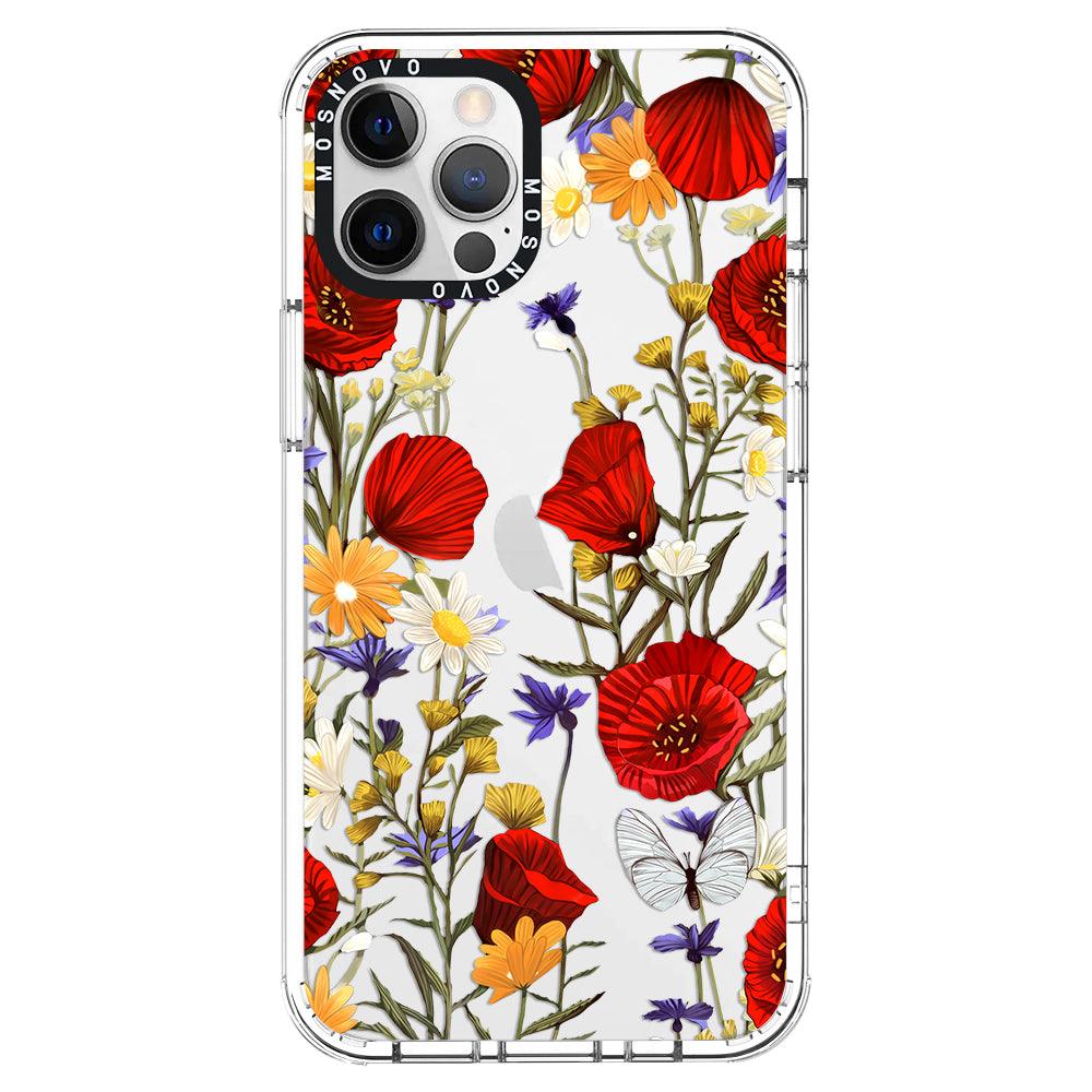 Poppy Floral Phone Case - iPhone 12 Pro Case - MOSNOVO