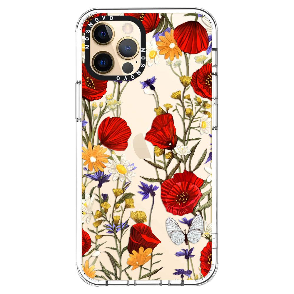 Poppy Floral Phone Case - iPhone 12 Pro Case - MOSNOVO