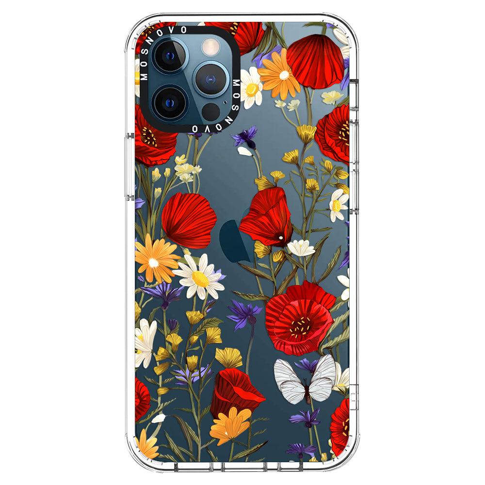 Poppy Floral Phone Case - iPhone 12 Pro Case - MOSNOVO