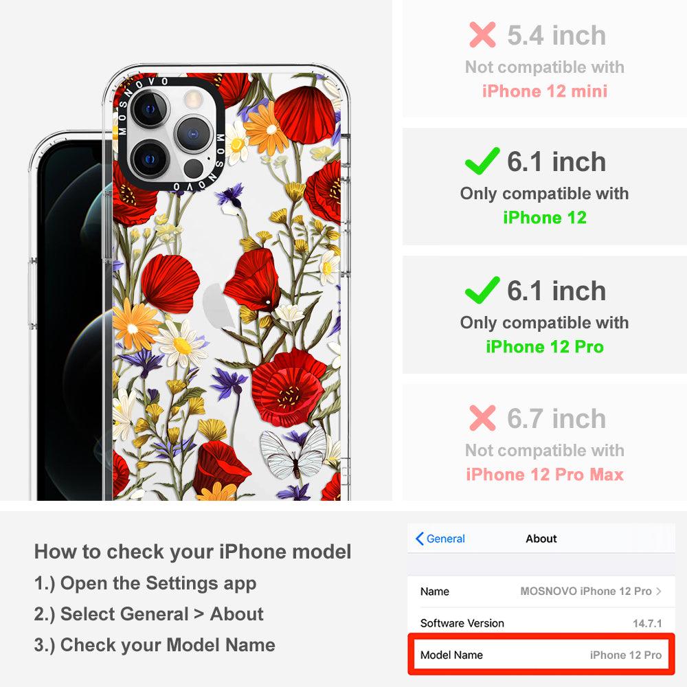 Poppy Floral Phone Case - iPhone 12 Pro Case - MOSNOVO