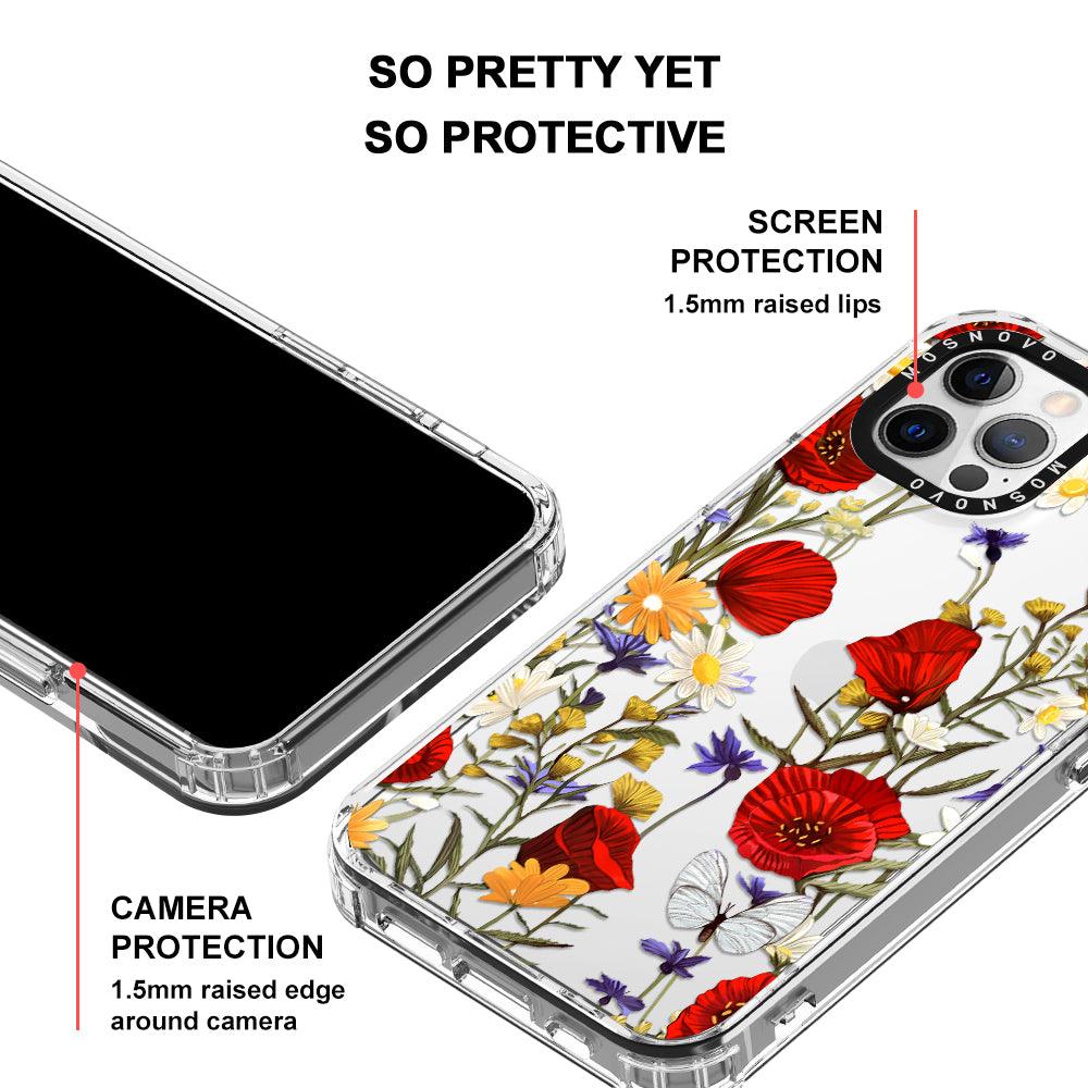 Poppy Floral Phone Case - iPhone 12 Pro Case - MOSNOVO