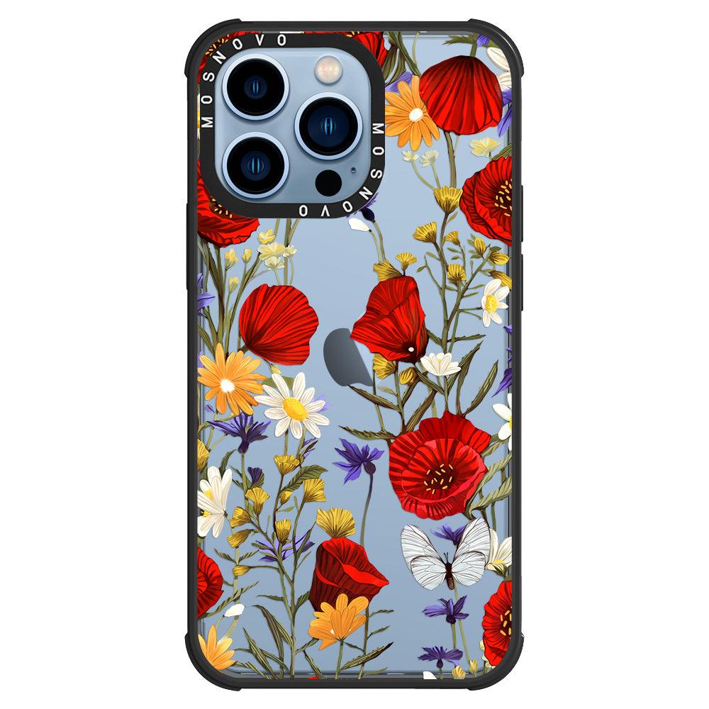 Poppy Floral Phone Case - iPhone 13 Pro Case - MOSNOVO