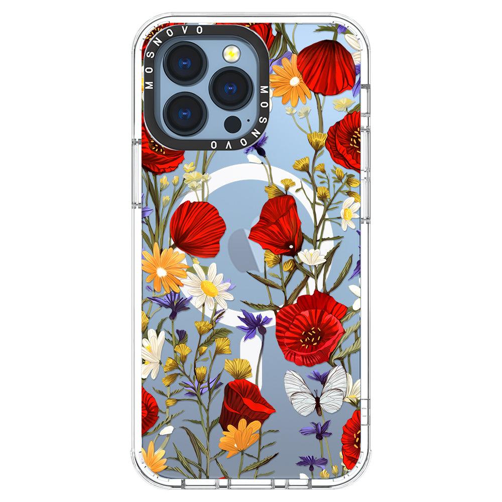 Poppy Floral Phone Case - iPhone 13 Pro Case - MOSNOVO