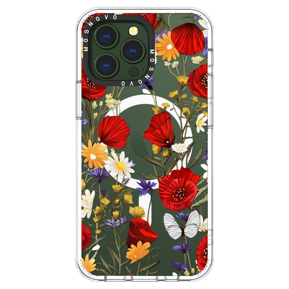 Poppy Floral Phone Case - iPhone 13 Pro Case - MOSNOVO