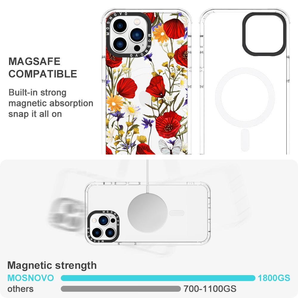 Poppy Floral Phone Case - iPhone 13 Pro Case - MOSNOVO