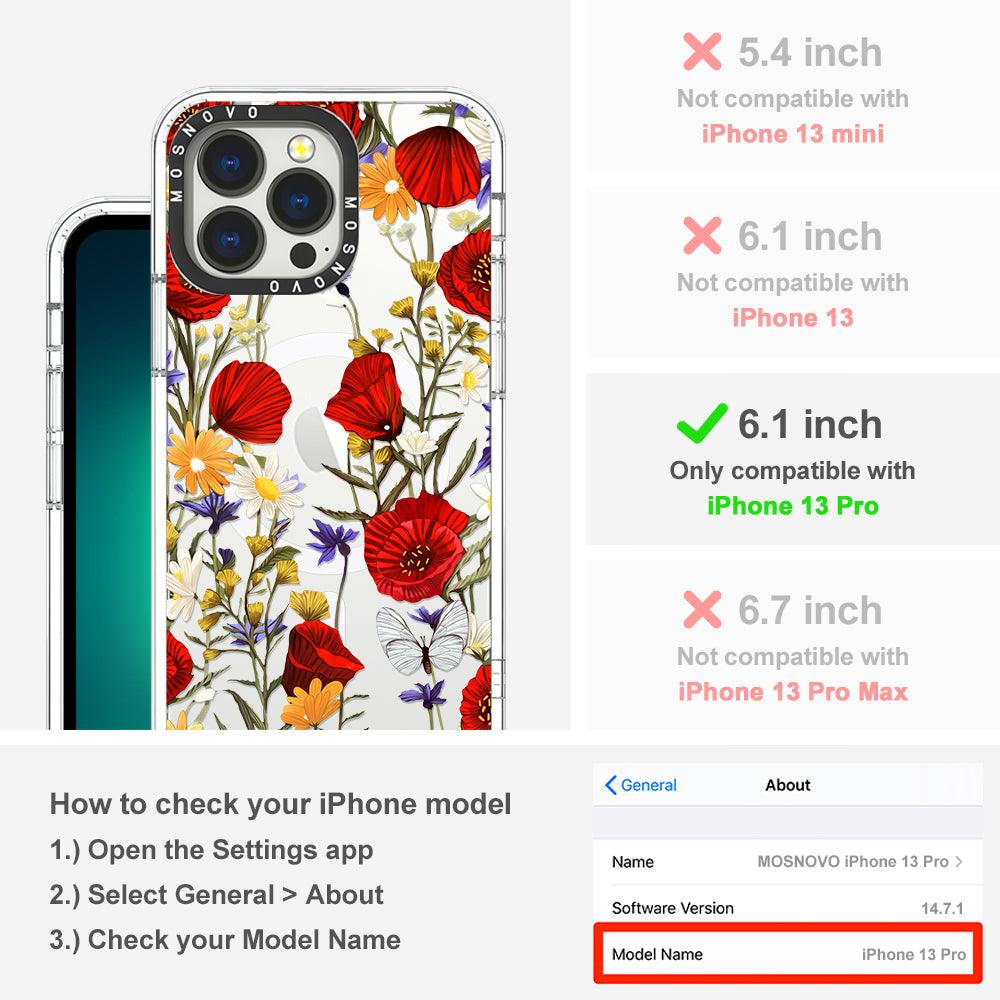 Poppy Floral Phone Case - iPhone 13 Pro Case - MOSNOVO