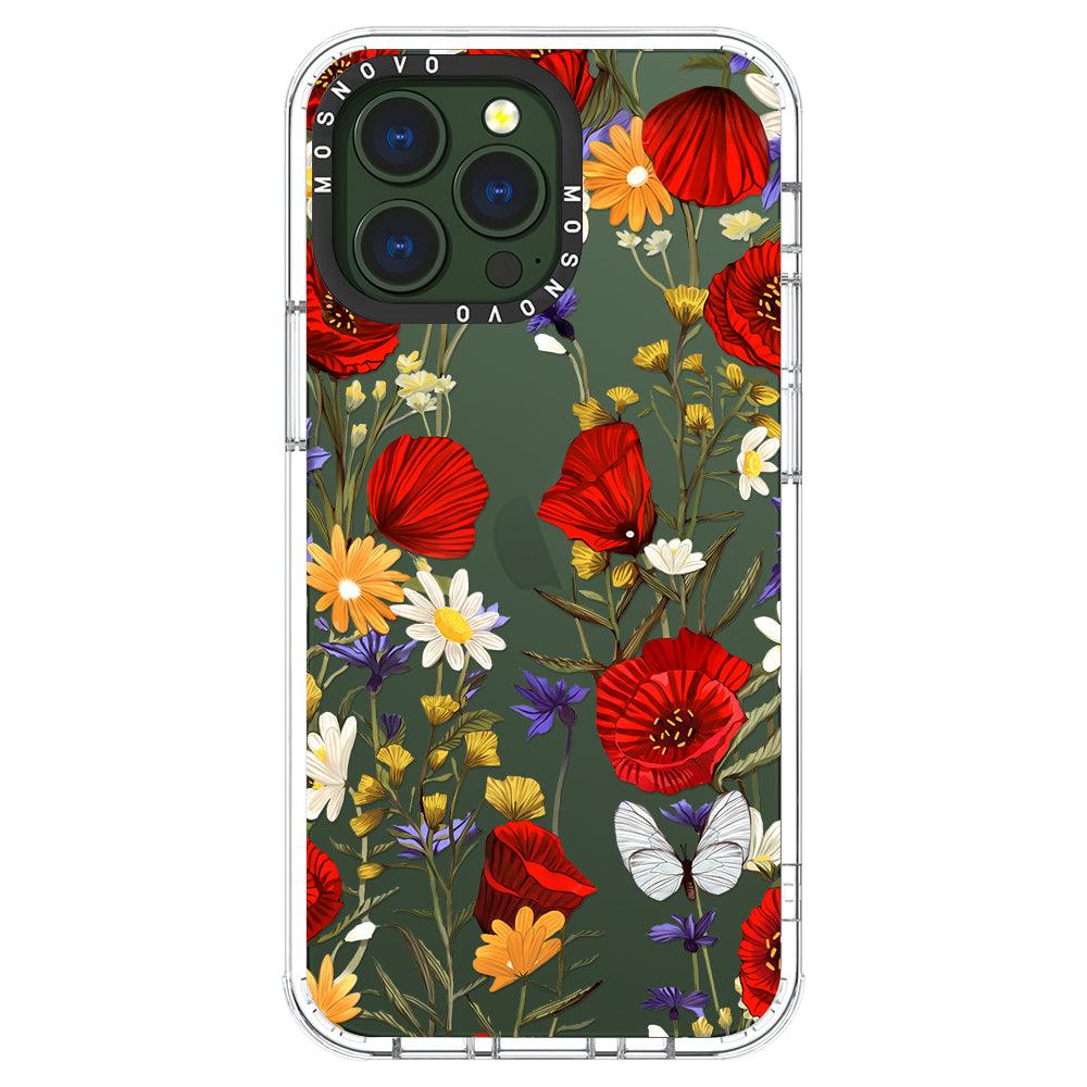 Poppy Floral Phone Case - iPhone 13 Pro Case - MOSNOVO