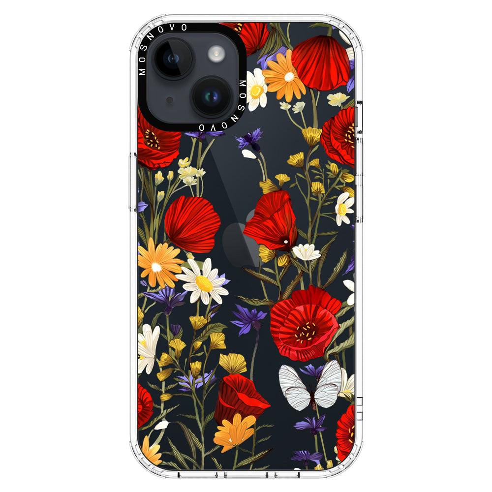 Poppy Floral Phone Case - iPhone 14 Case - MOSNOVO