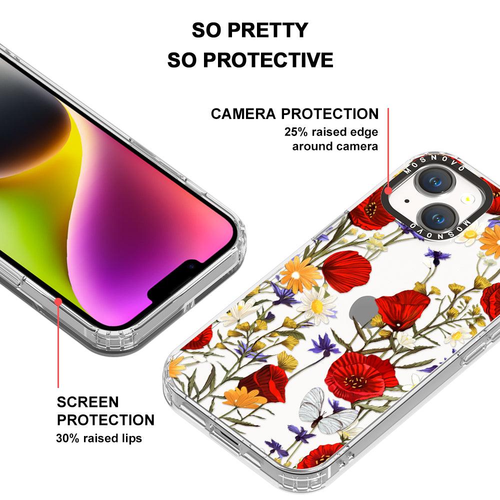 Poppy Floral Phone Case - iPhone 14 Case - MOSNOVO