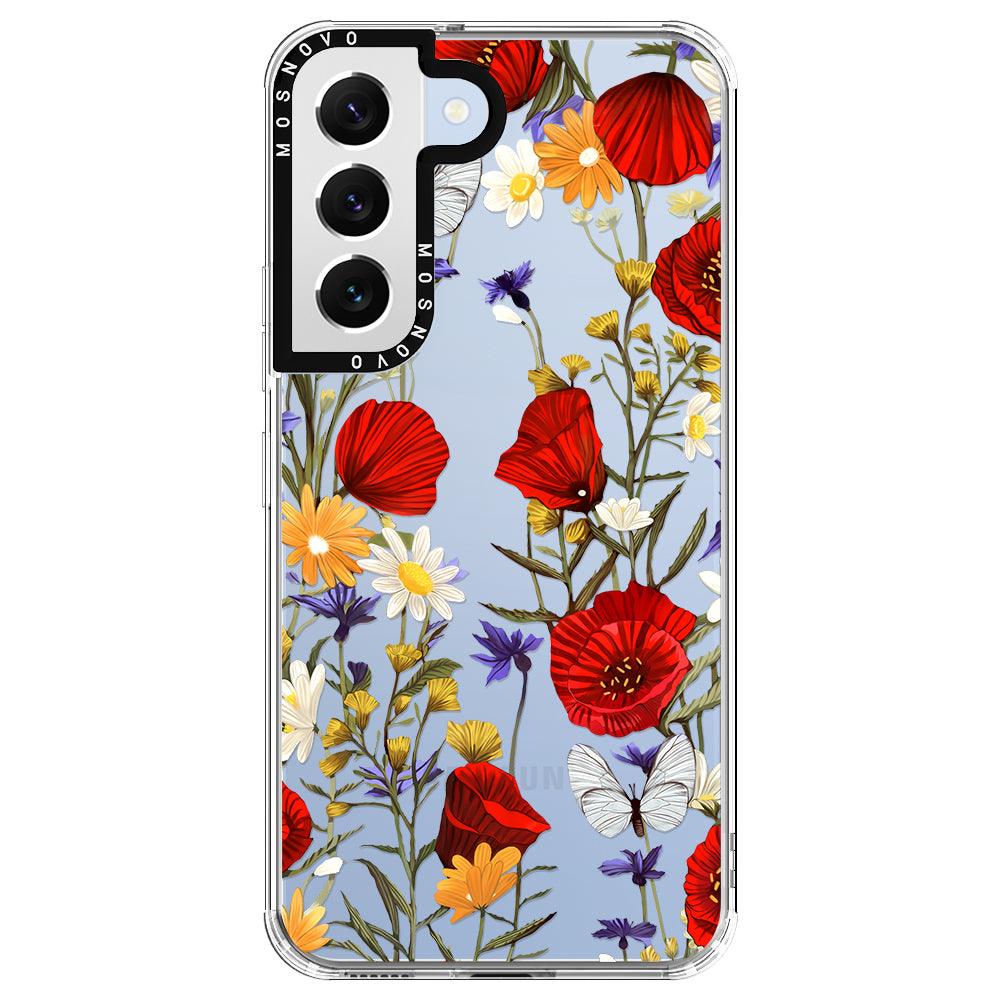 Poppy Floral Phone Case - Samsung Galaxy S22 Case - MOSNOVO