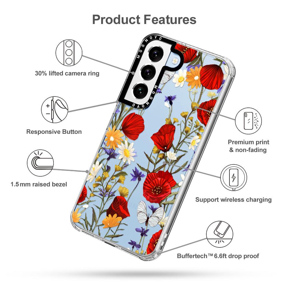 Poppy Floral Phone Case - Samsung Galaxy S22 Case - MOSNOVO