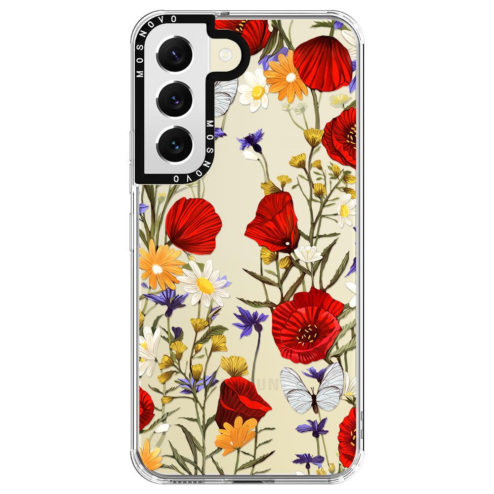 Poppy Floral Phone Case - Samsung Galaxy S22 Case - MOSNOVO