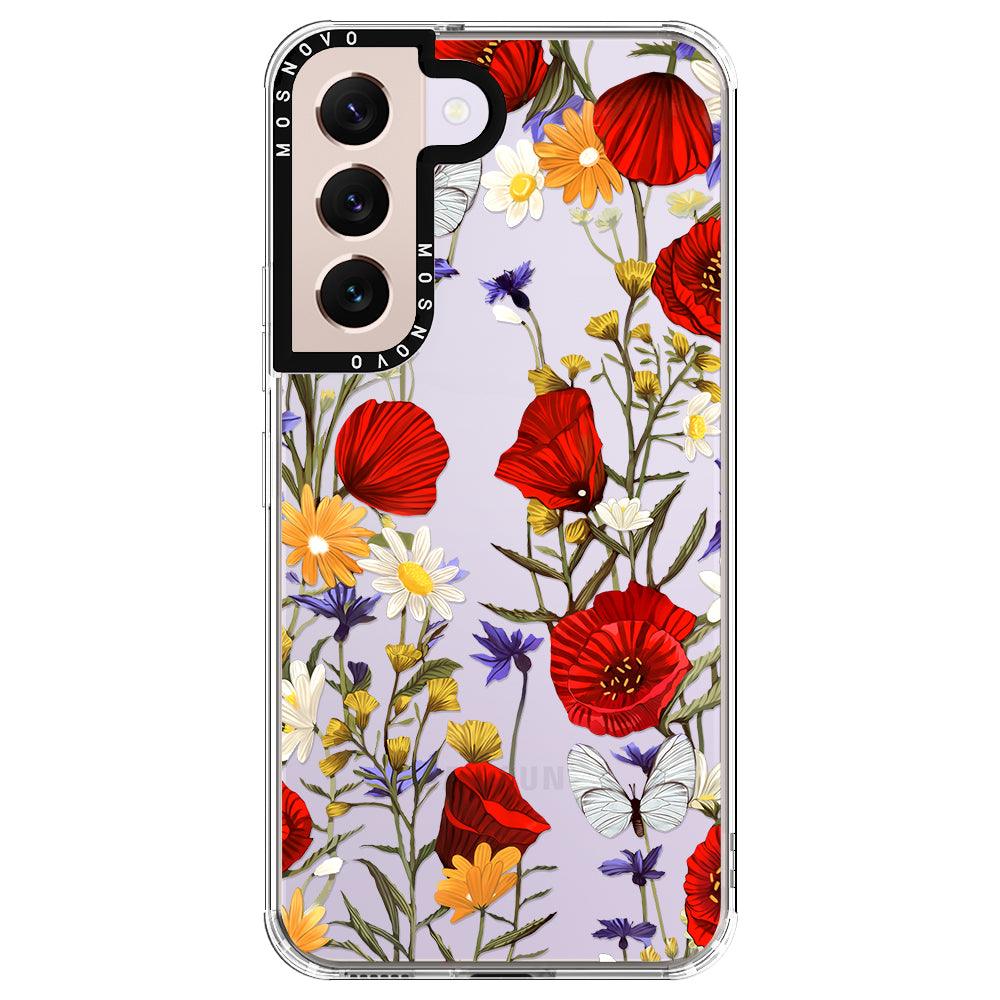 Poppy Floral Phone Case - Samsung Galaxy S22 Case - MOSNOVO