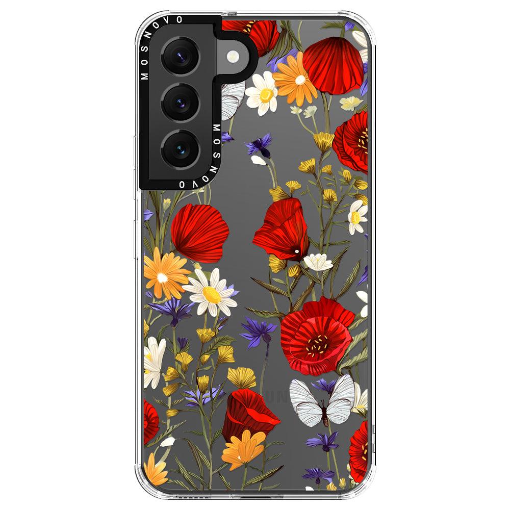 Poppy Floral Phone Case - Samsung Galaxy S22 Case - MOSNOVO