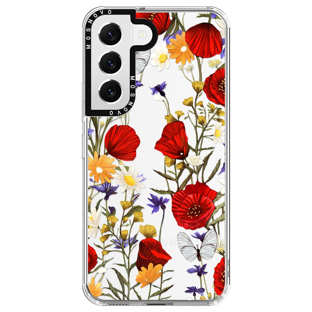 Poppy Floral Phone Case - Samsung Galaxy S22 Case - MOSNOVO