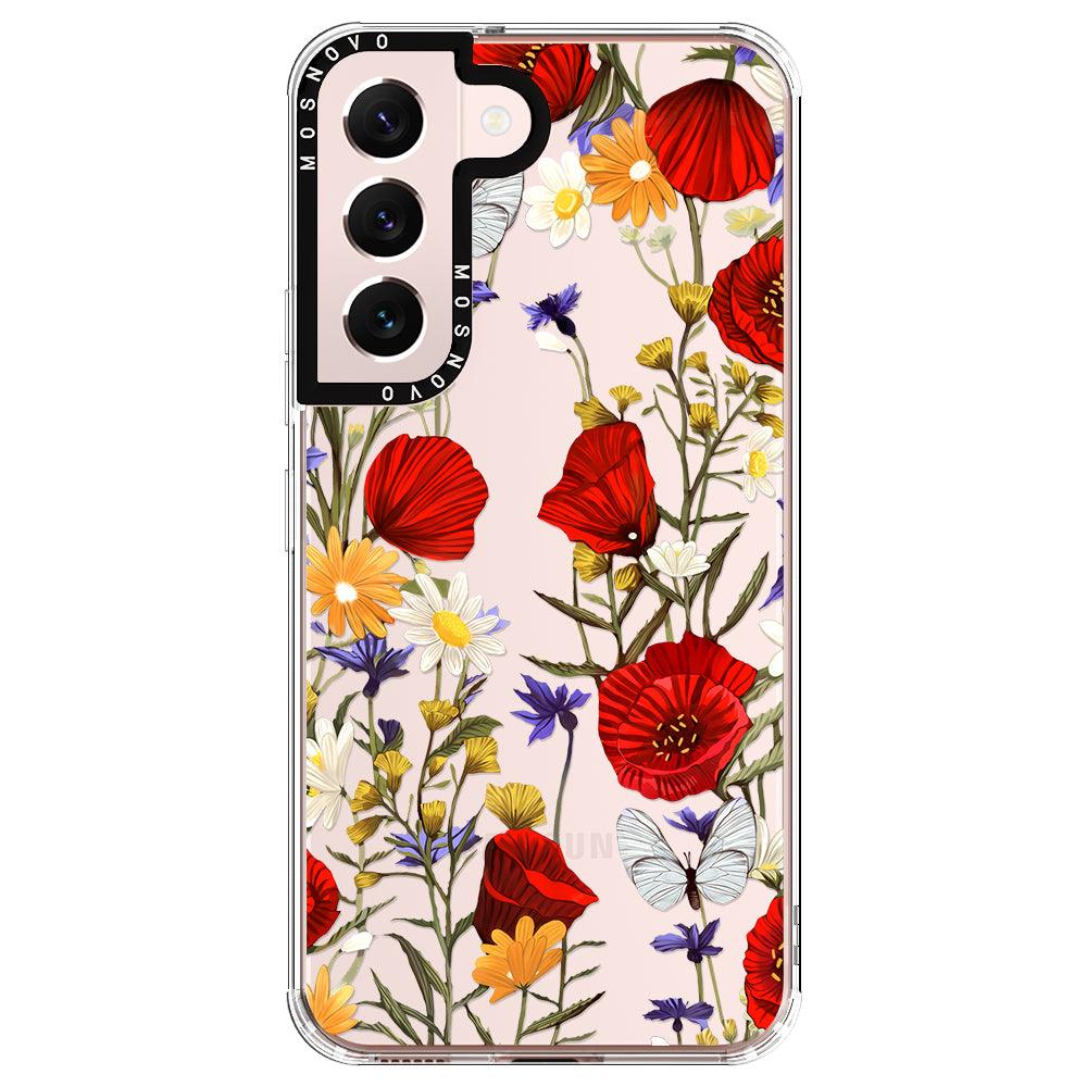 Poppy Floral Phone Case - Samsung Galaxy S22 Case - MOSNOVO