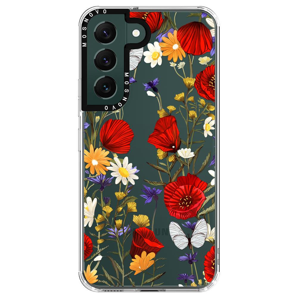 Poppy Floral Phone Case - Samsung Galaxy S22 Case - MOSNOVO