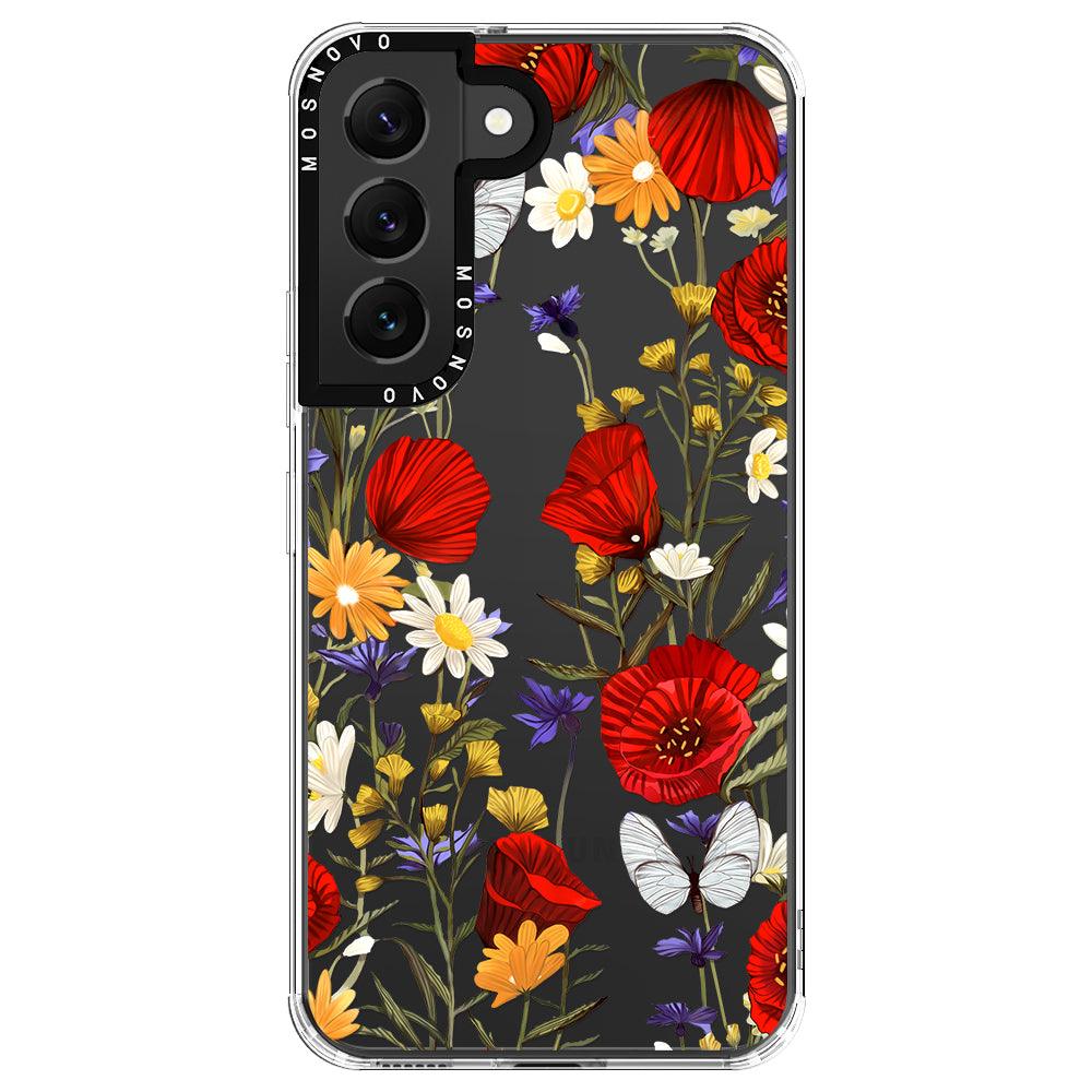 Poppy Floral Phone Case - Samsung Galaxy S22 Case - MOSNOVO