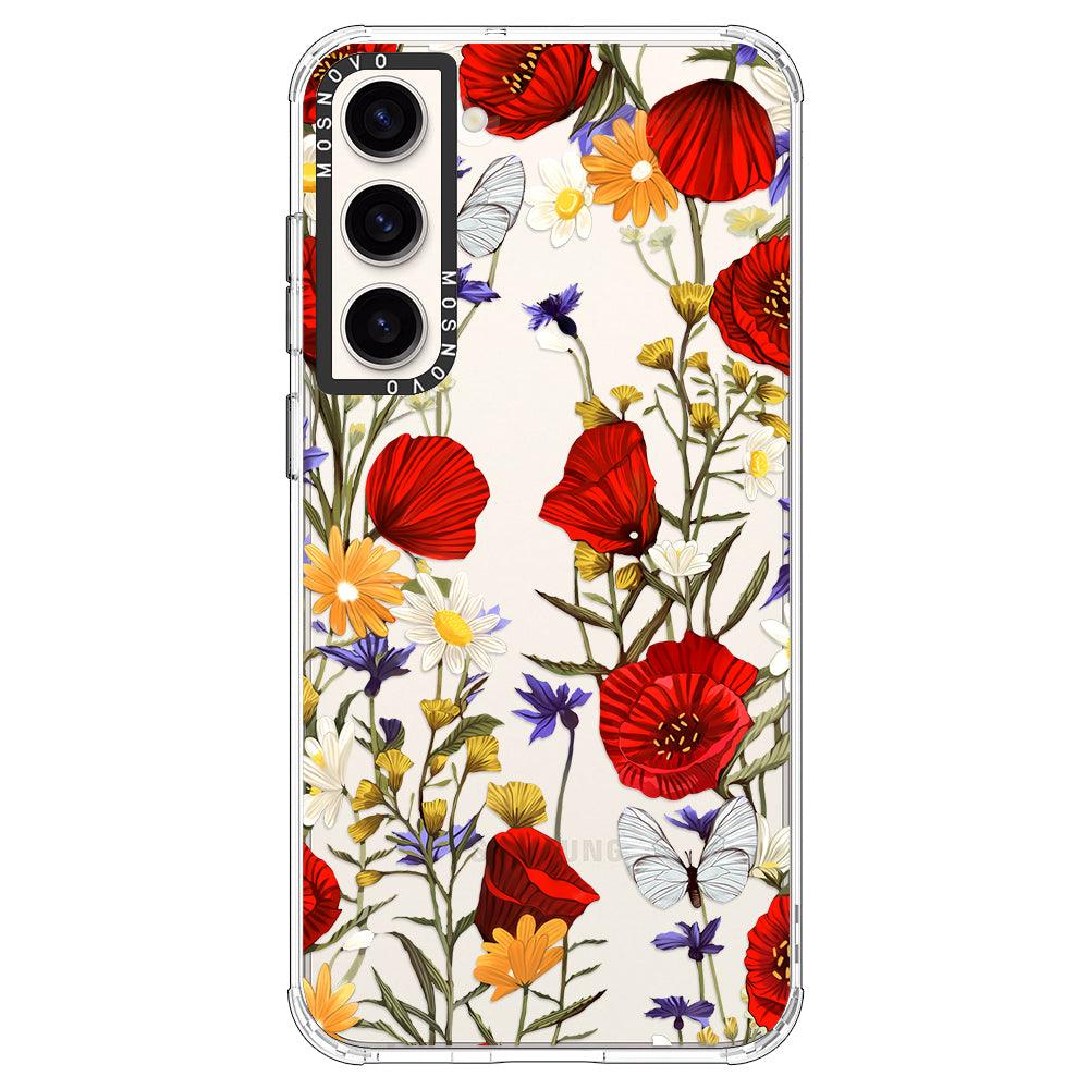 Poppy Floral Phone Case - Samsung Galaxy S23 Plus Case - MOSNOVO