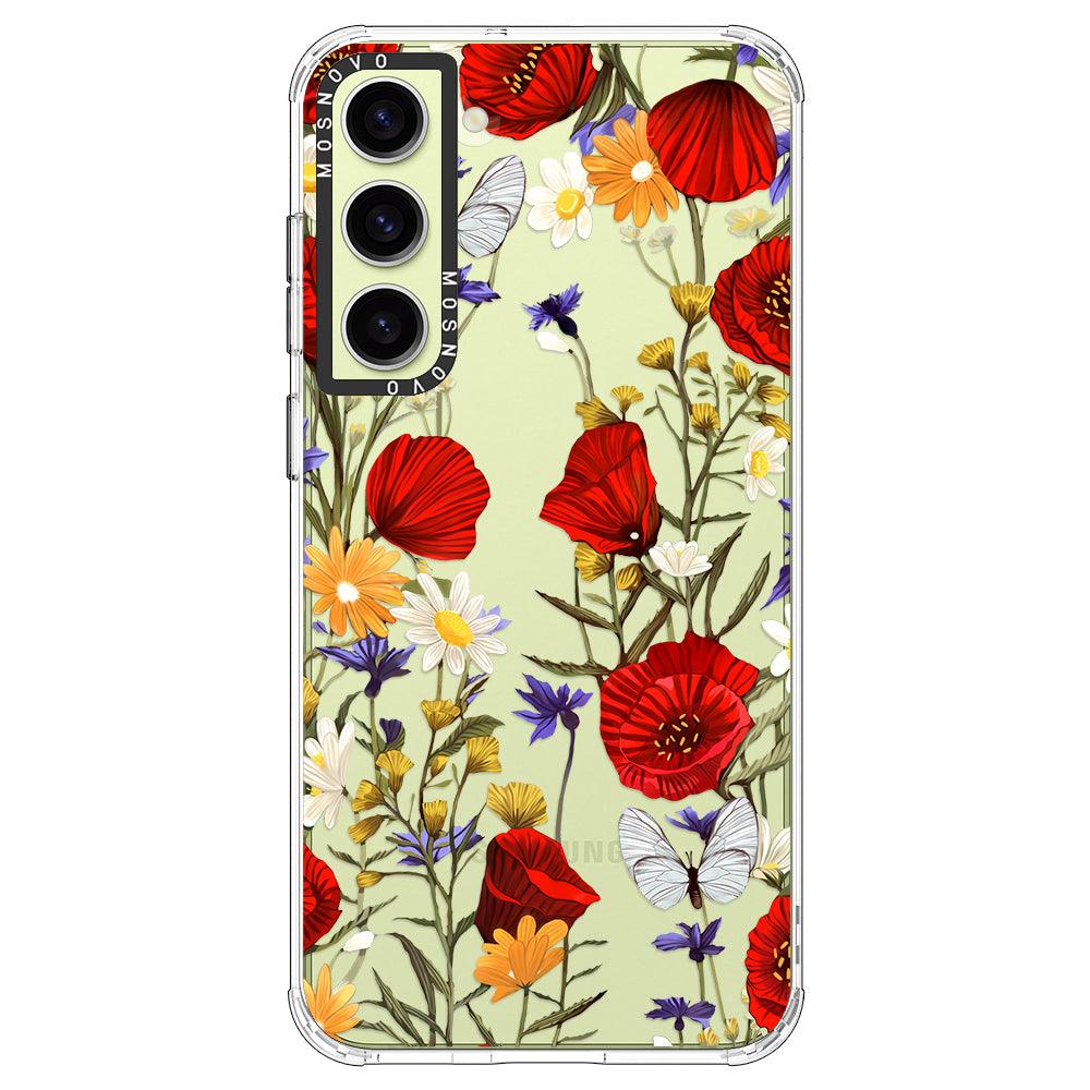 Poppy Floral Phone Case - Samsung Galaxy S23 Plus Case - MOSNOVO