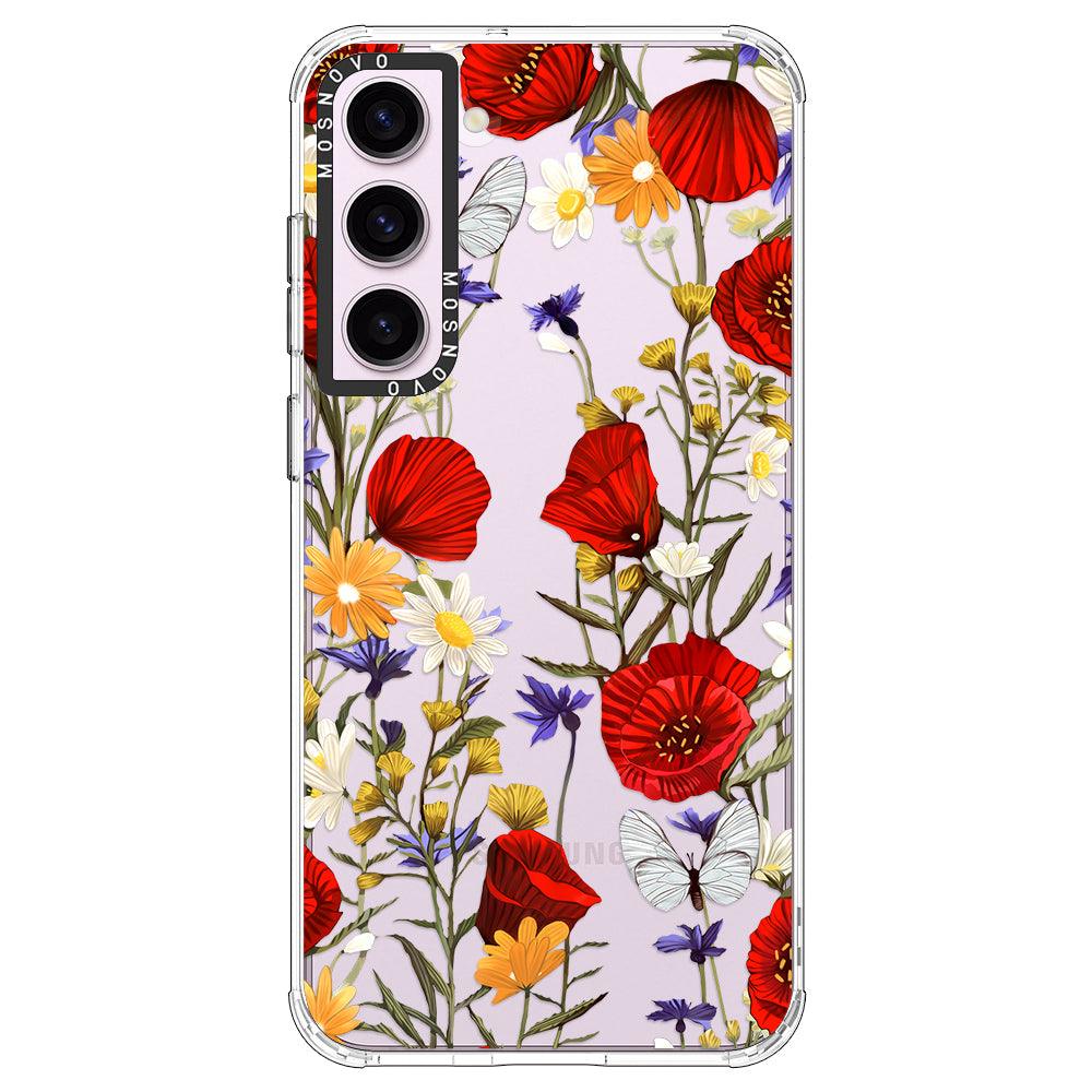 Poppy Floral Phone Case - Samsung Galaxy S23 Plus Case - MOSNOVO