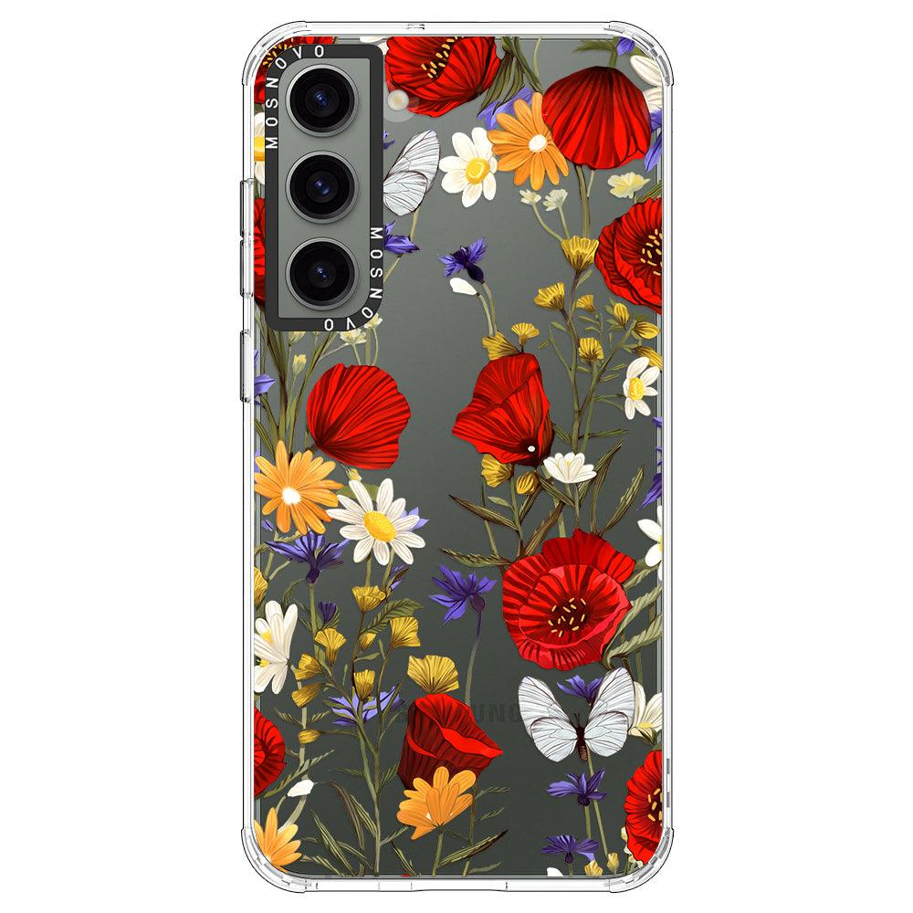 Poppy Floral Phone Case - Samsung Galaxy S23 Plus Case - MOSNOVO