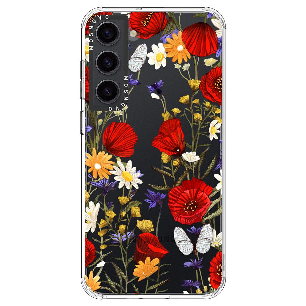 Poppy Floral Phone Case - Samsung Galaxy S23 Plus Case - MOSNOVO