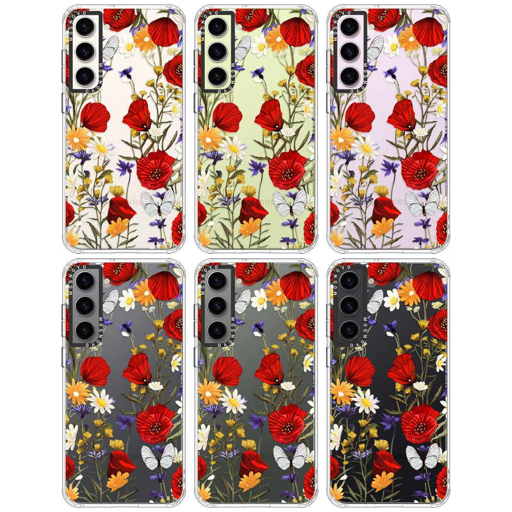 Poppy Floral Phone Case - Samsung Galaxy S23 Plus Case - MOSNOVO