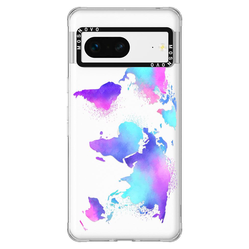 Psychedelic World Map Phone Case - Google Pixel 7 Case - MOSNOVO