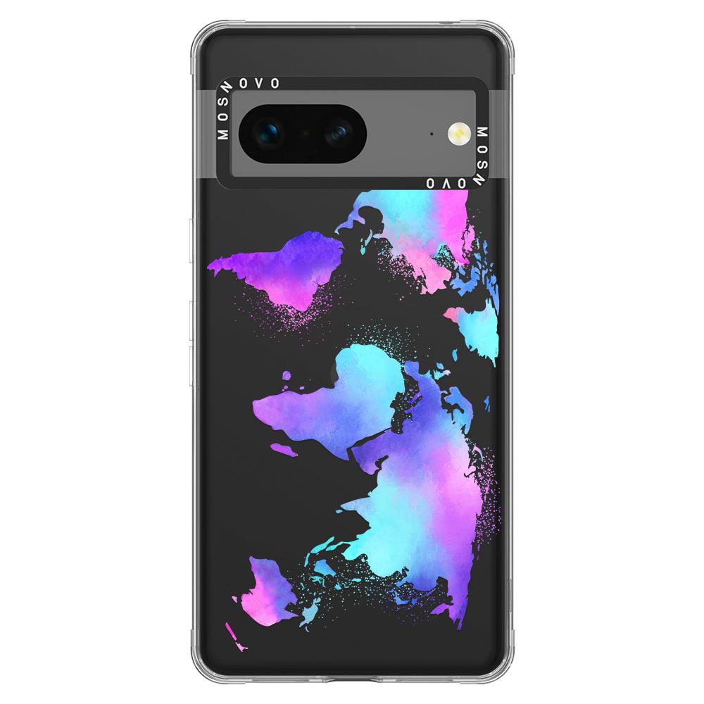 Psychedelic World Map Phone Case - Google Pixel 7 Case - MOSNOVO