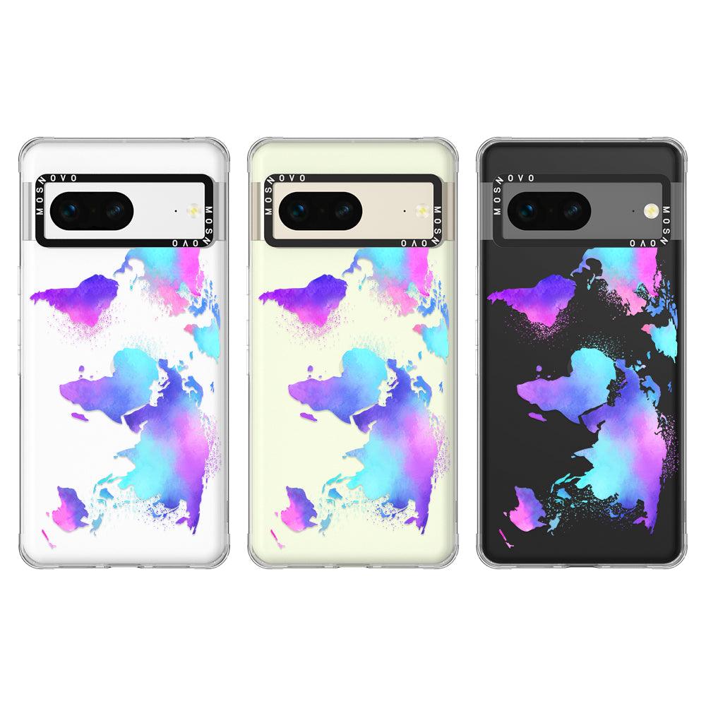 Psychedelic World Map Phone Case - Google Pixel 7 Case - MOSNOVO