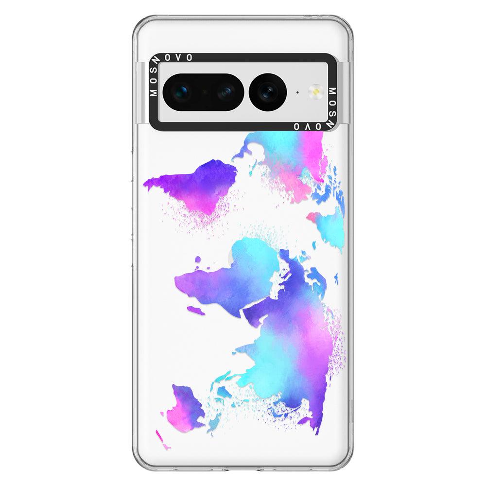 Psychedelic World Map Phone Case - Google Pixel 7 Pro Case - MOSNOVO