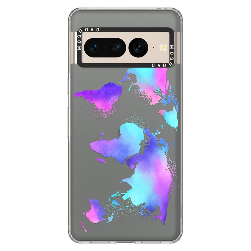 Psychedelic World Map Phone Case - Google Pixel 7 Pro Case - MOSNOVO