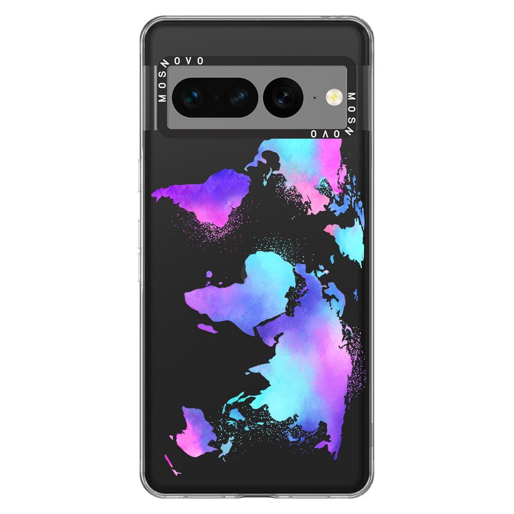 Psychedelic World Map Phone Case - Google Pixel 7 Pro Case - MOSNOVO