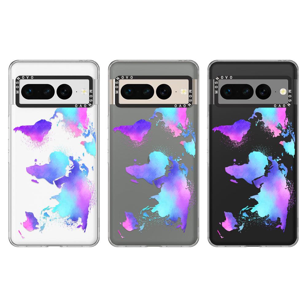 Psychedelic World Map Phone Case - Google Pixel 7 Pro Case - MOSNOVO