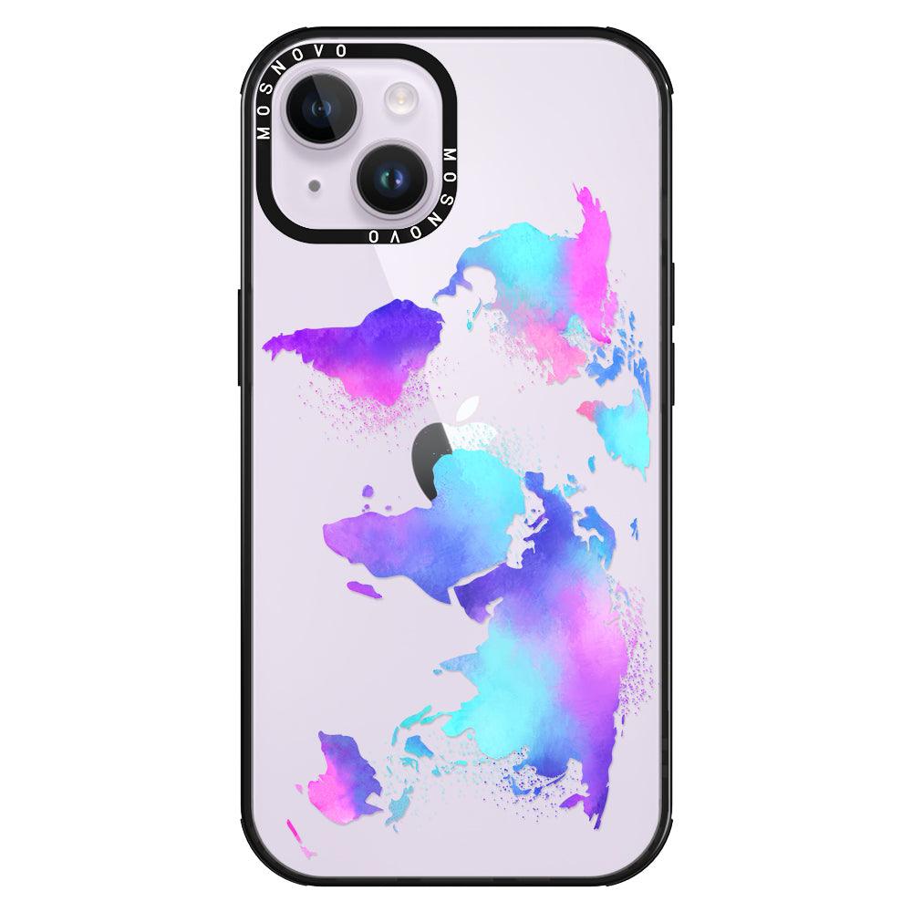 Psychedelic World Map Phone Case - iPhone 14 Plus Case - MOSNOVO