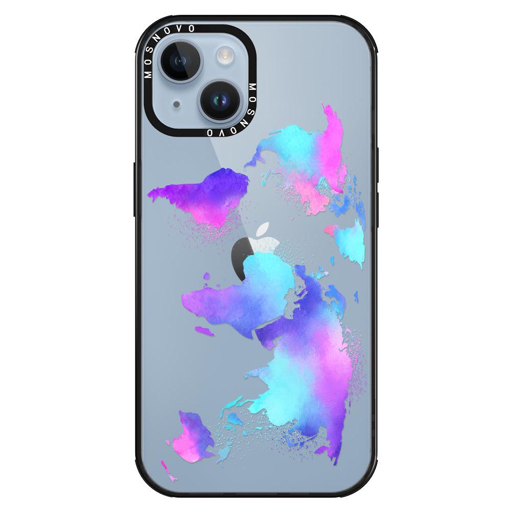 Psychedelic World Map Phone Case - iPhone 14 Plus Case - MOSNOVO